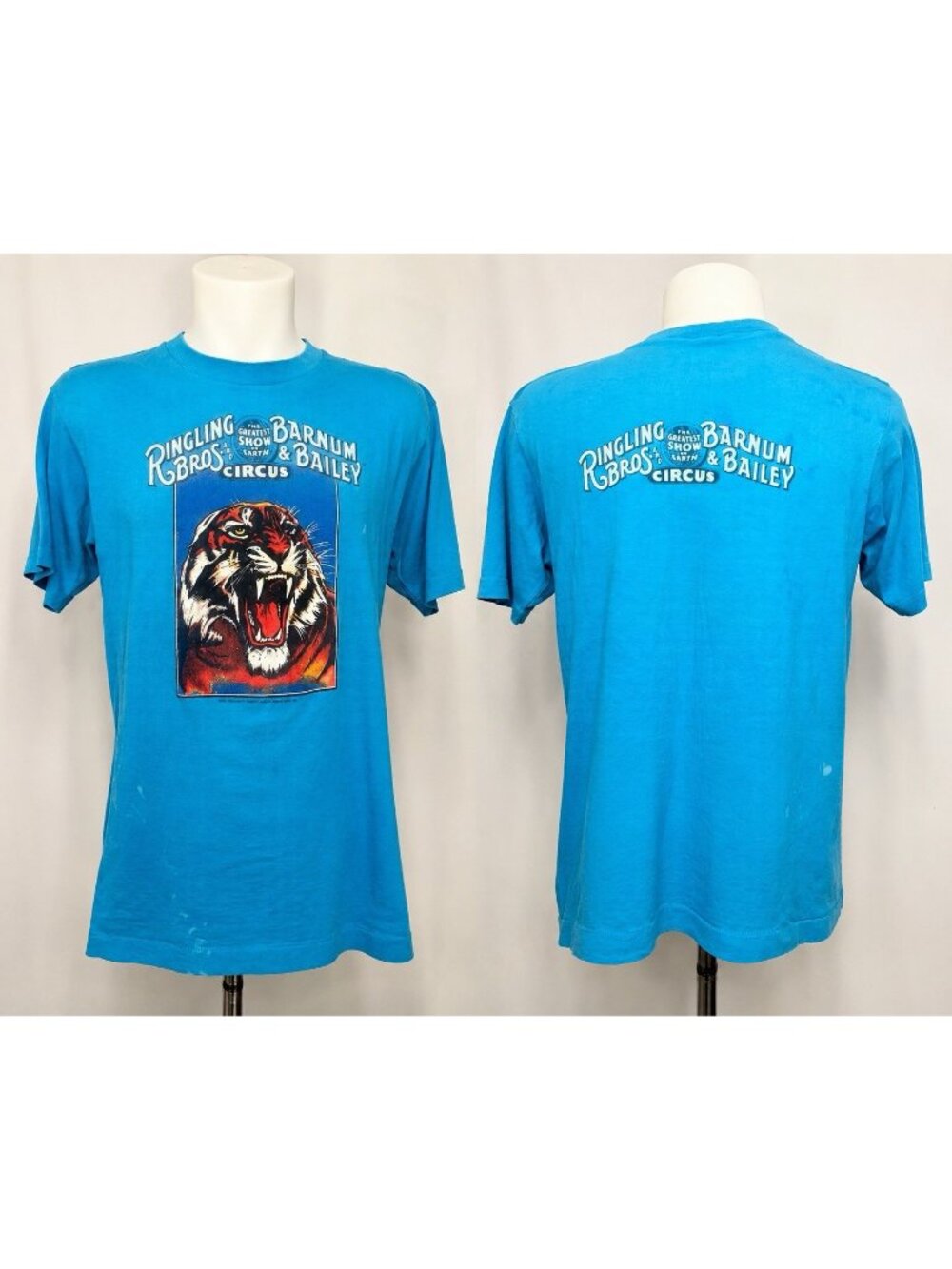 Vintage 1984 Ringling Bros Barnum & Bailey Circus Tiger T Shirt Screen Stars L